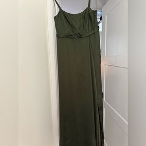 Revelry Maternity Nova Satin Bridesmaid Dress - Deep Olive